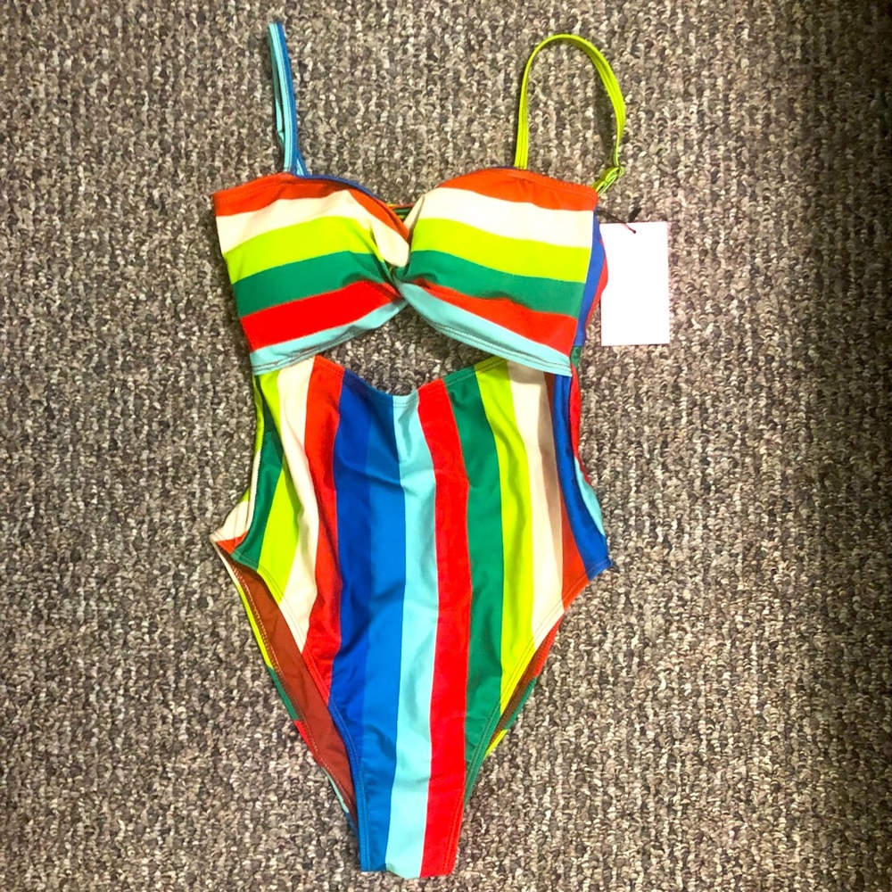 Juicy Couture Red and Green One Piece Swimsuit